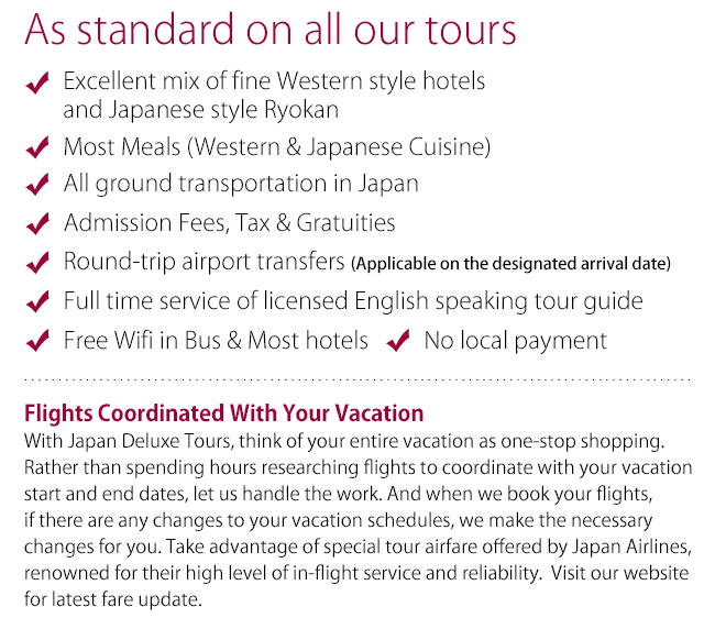 As standard on all our tours 